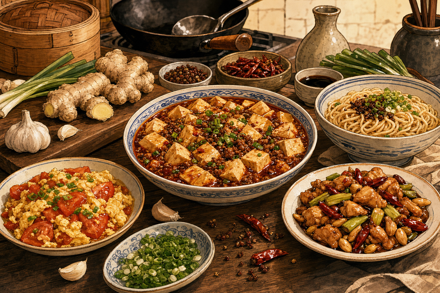 China food culture illustration