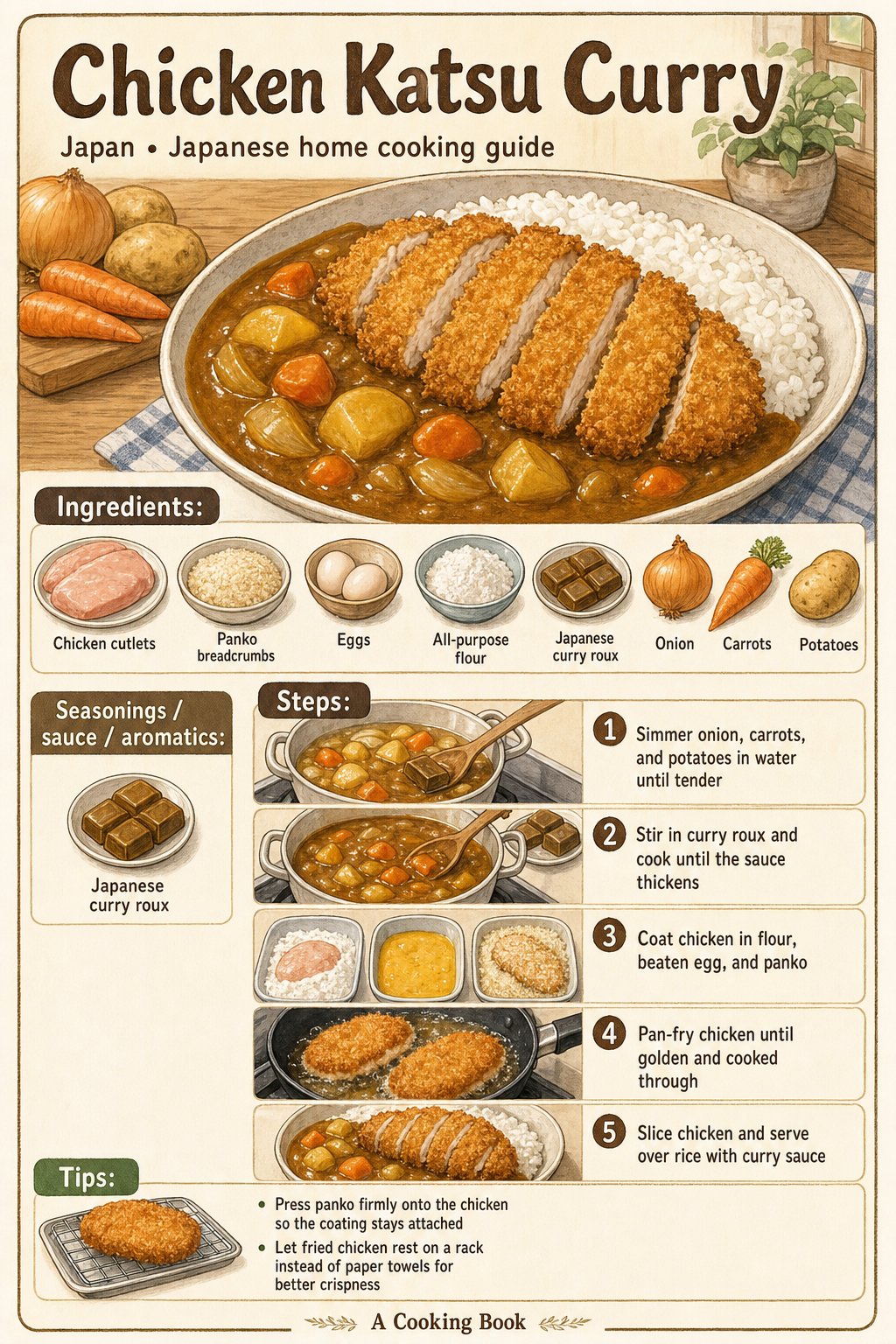 Chicken Katsu Curry illustrated cooking image