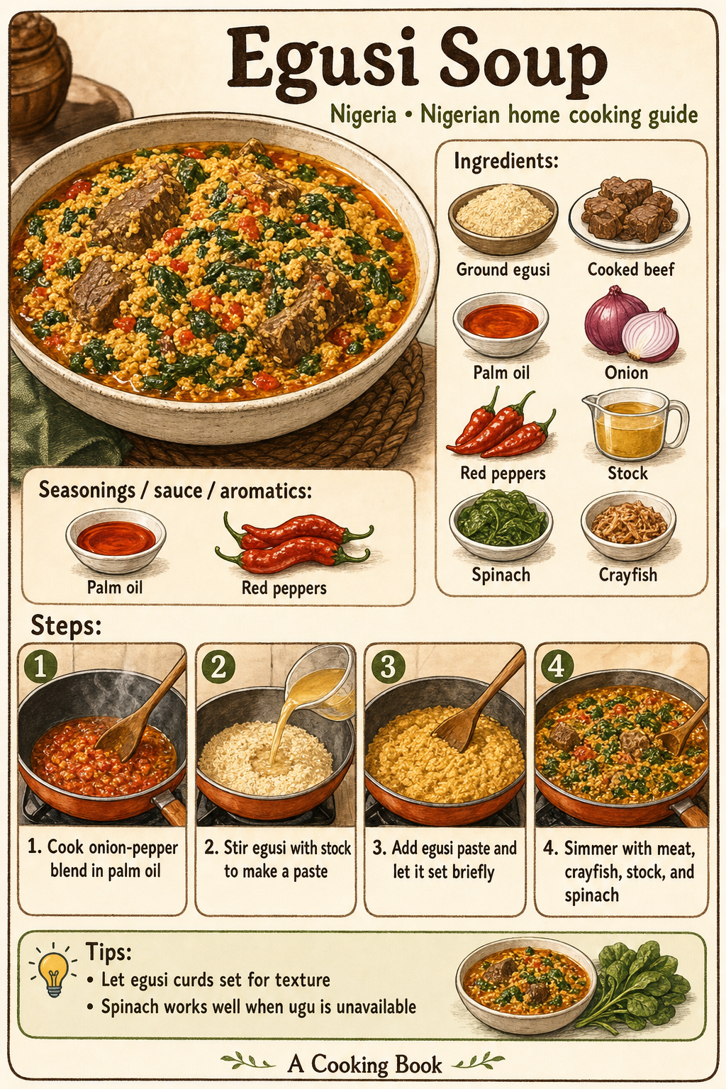 Egusi Soup illustrated cooking image