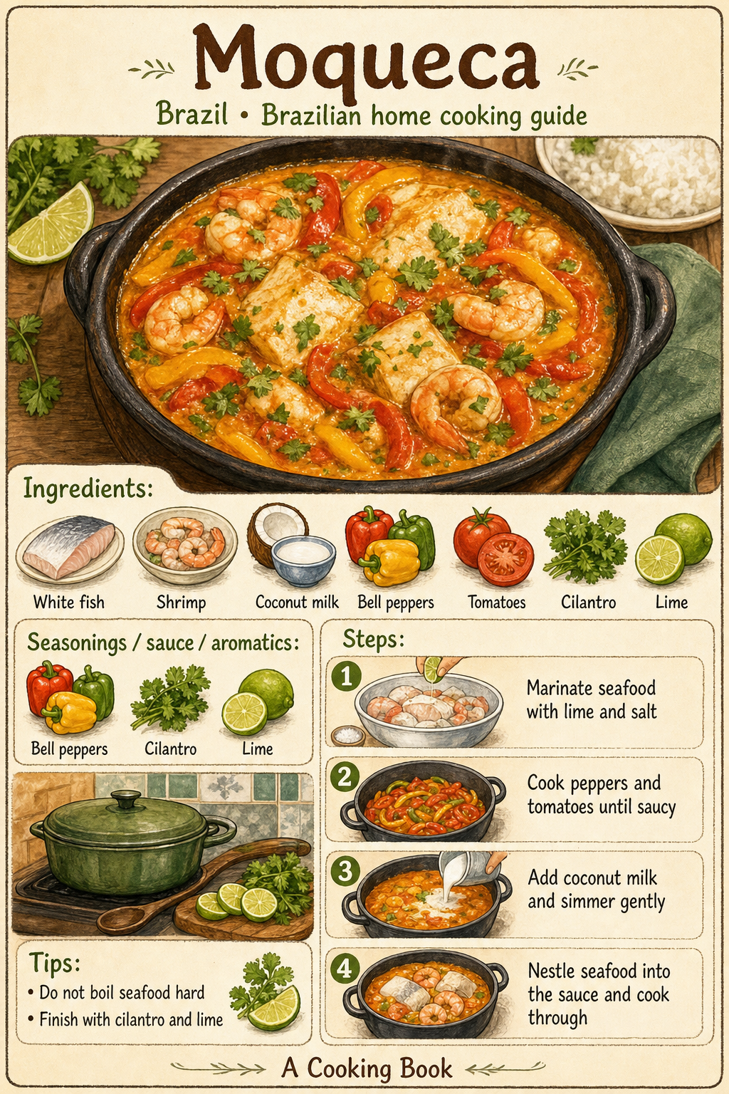 Moqueca illustrated cooking image