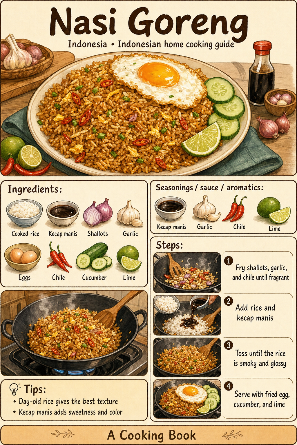 Nasi Goreng illustrated cooking image