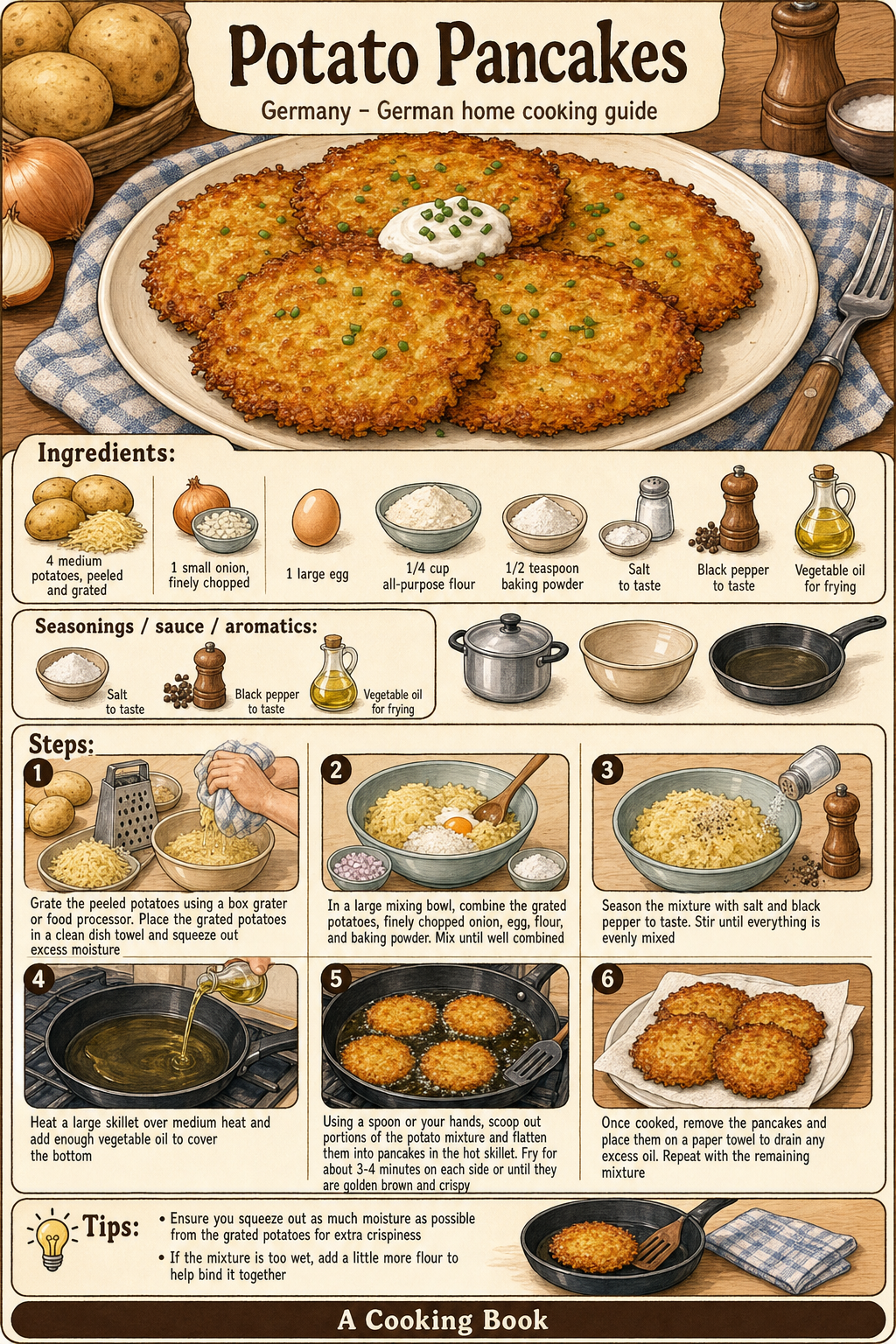 Potato Pancakes illustrated step-by-step cooking guide