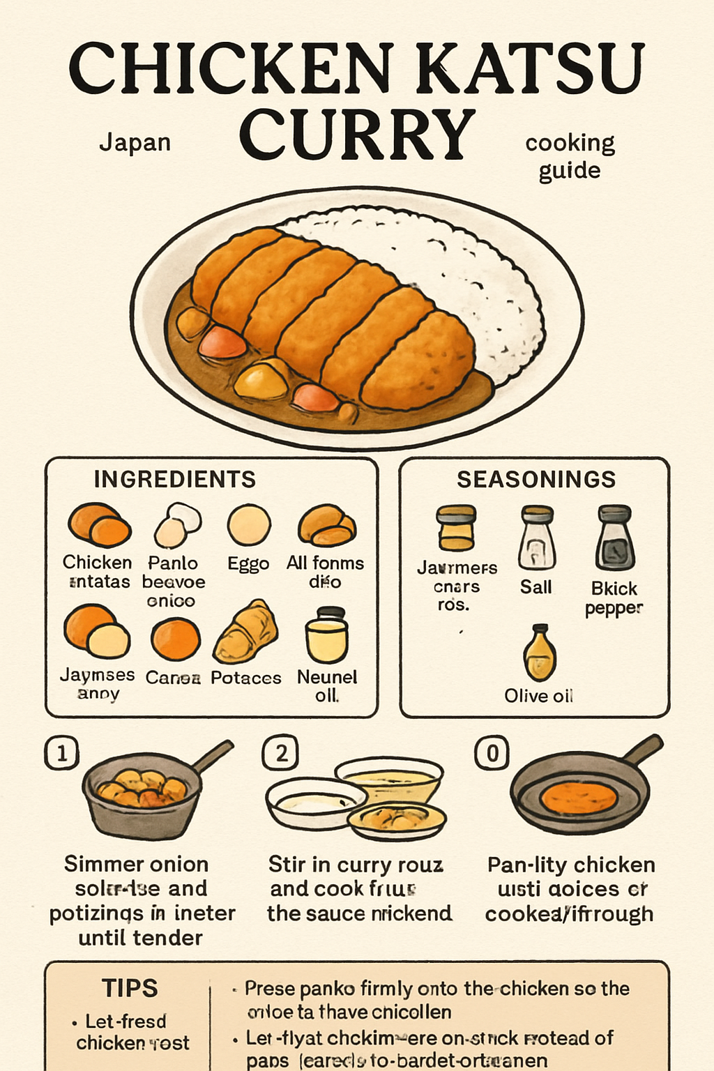 Chicken Katsu Curry illustrated recipe card