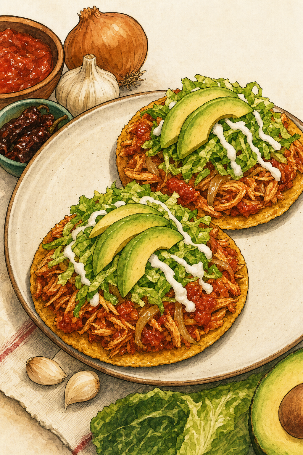 Chicken Tinga Tostadas