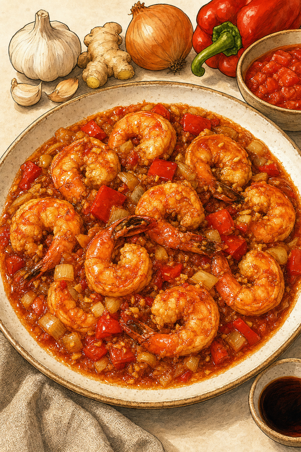 Chili Crab Inspired Shrimp