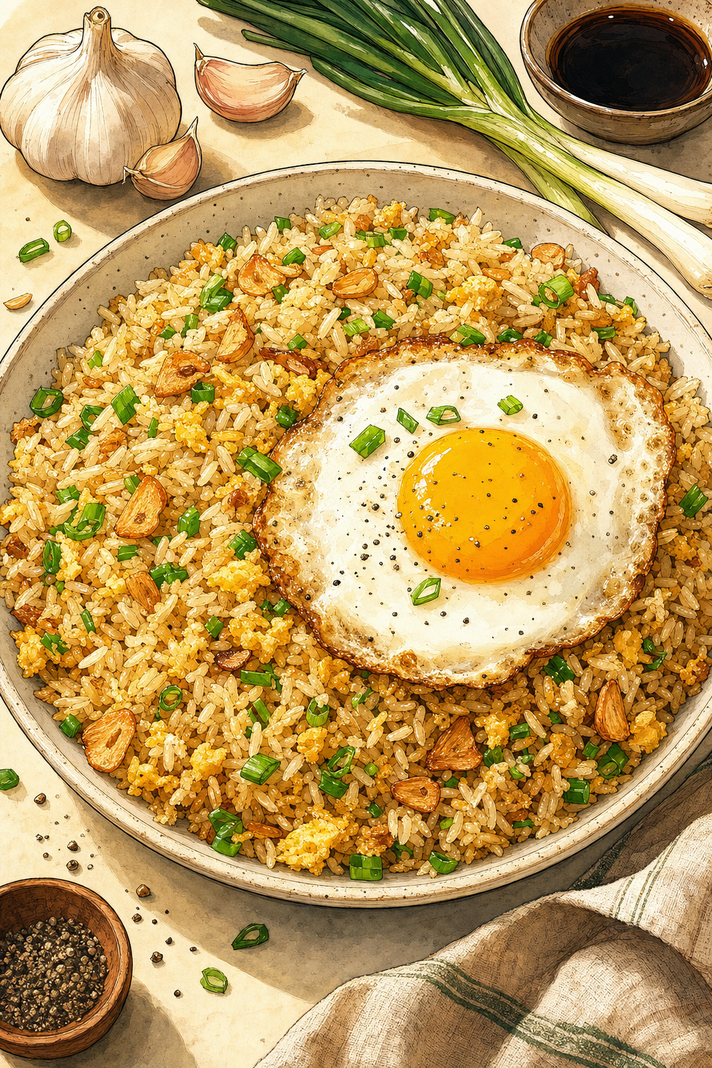 Garlic Fried Rice with Egg