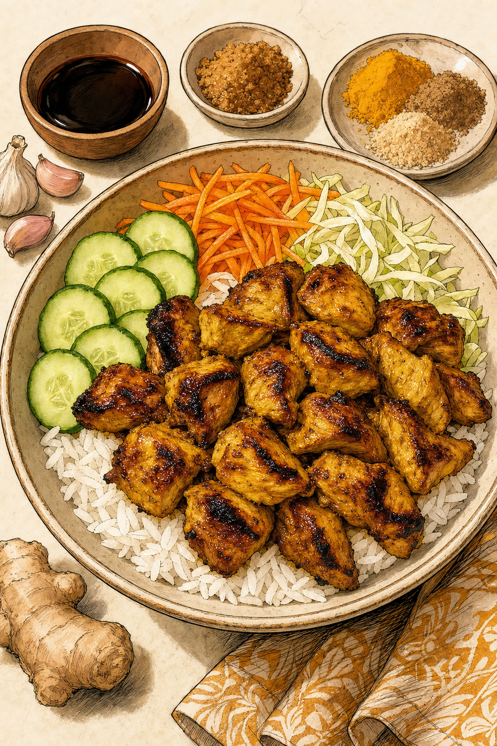 Indonesian Chicken Satay Bowls