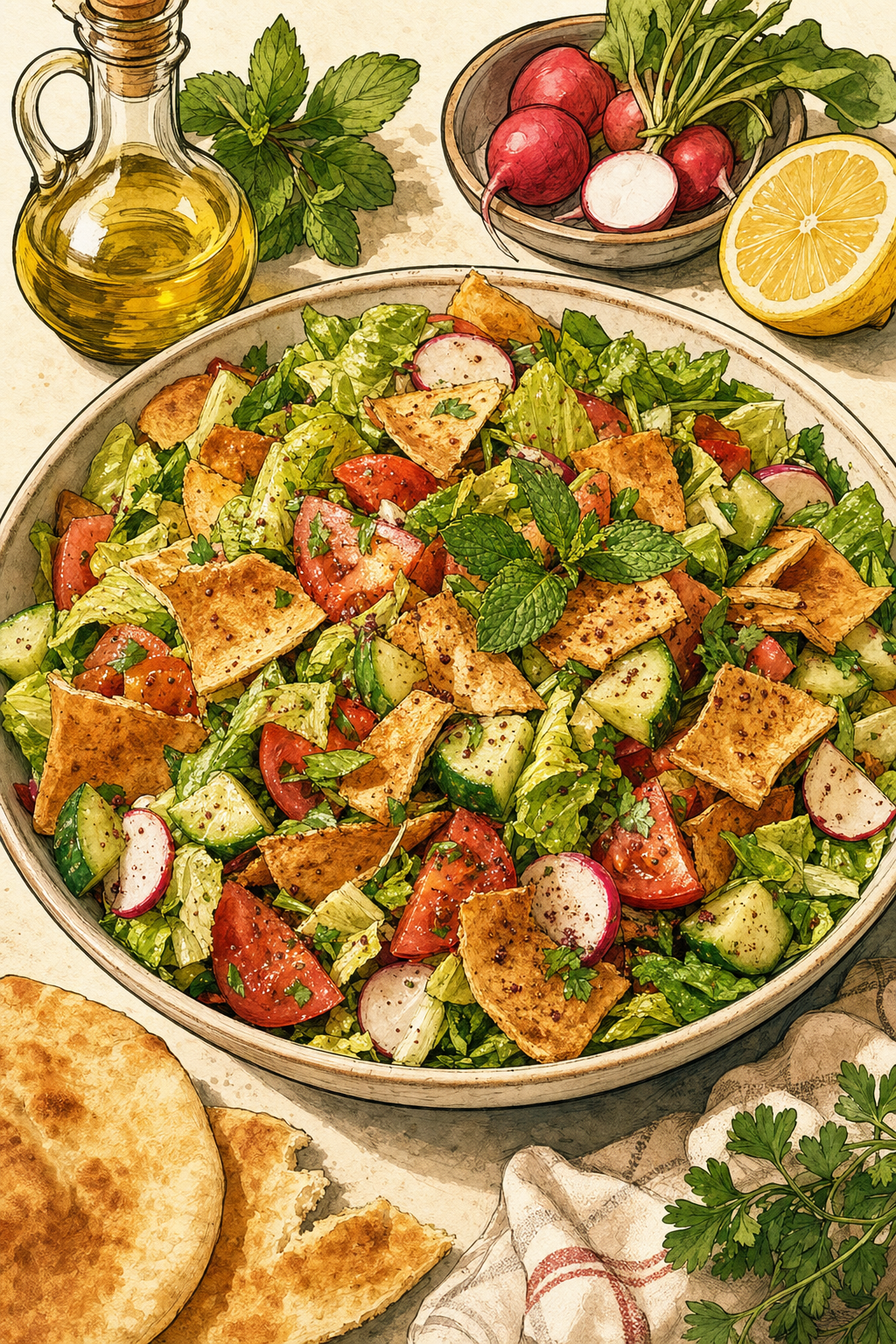 Lebanese Fattoush Salad