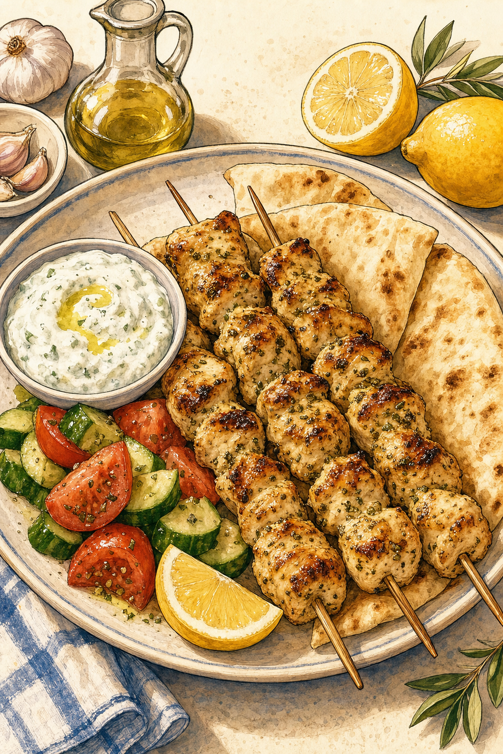 Lemon Chicken Souvlaki
