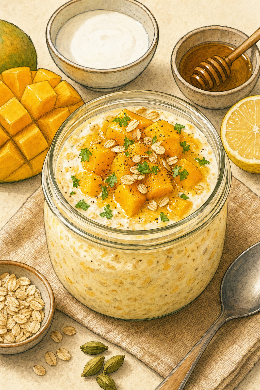 Mango Lassi Overnight Oats