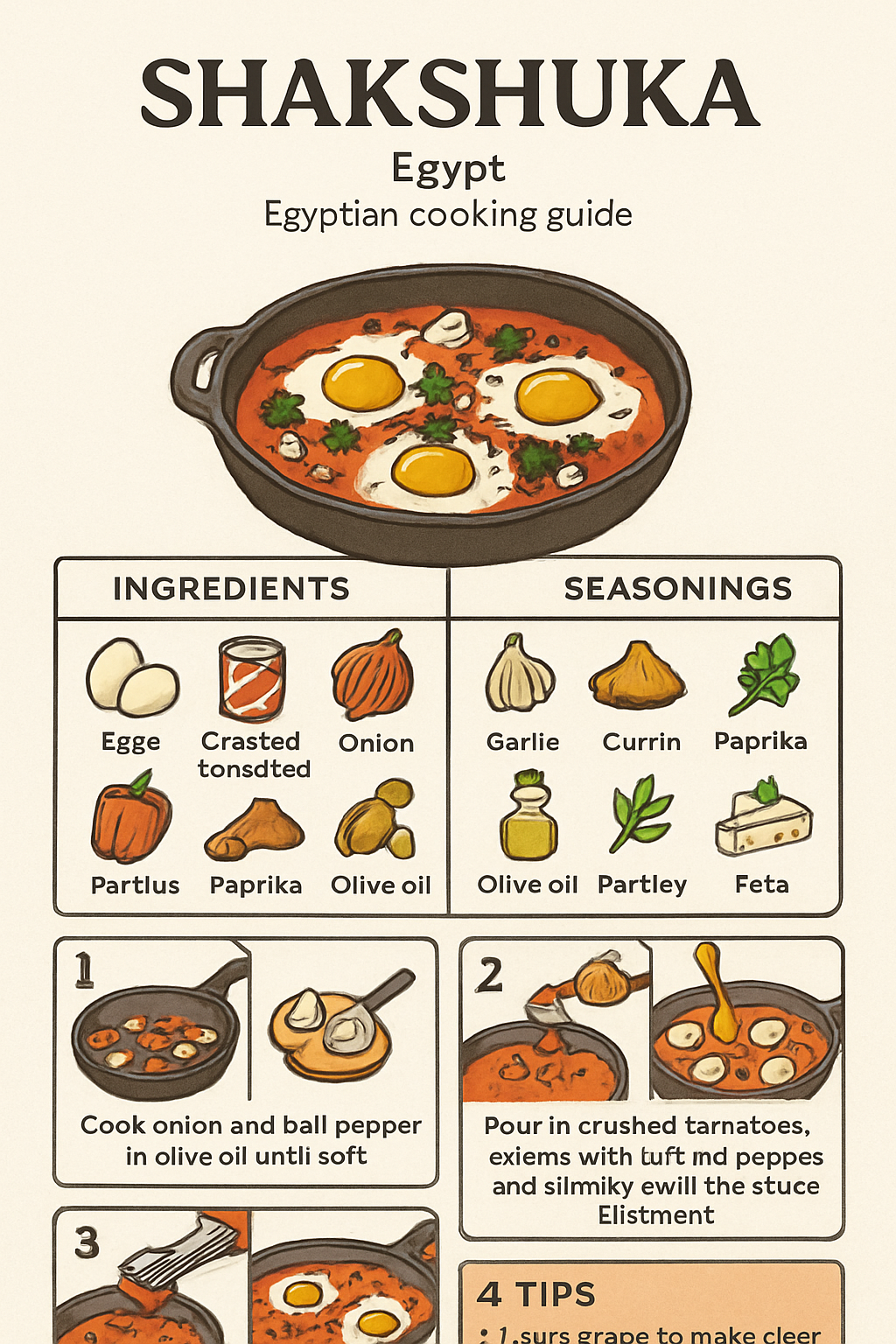 Shakshuka illustrated recipe card