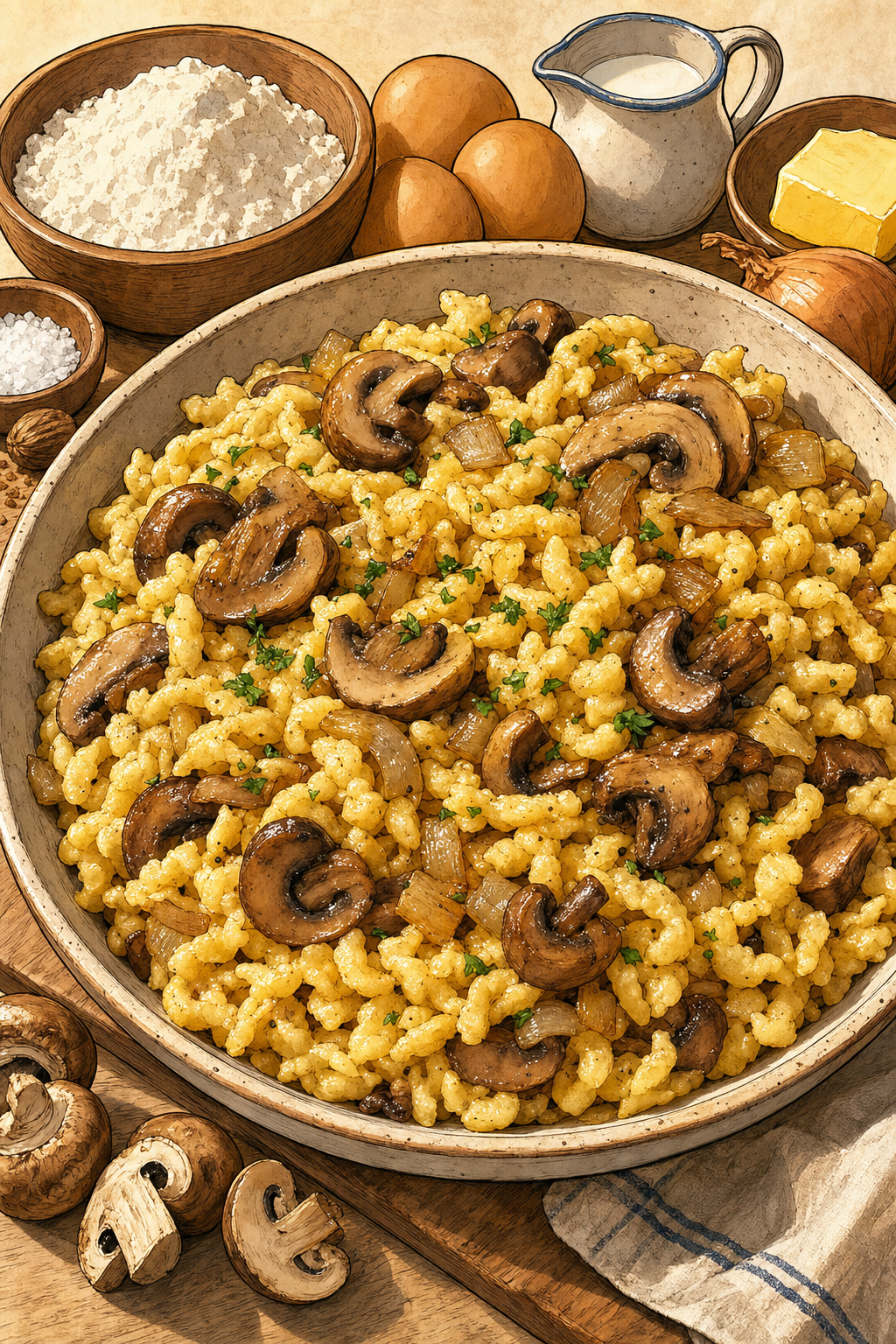 Spaetzle with Mushrooms