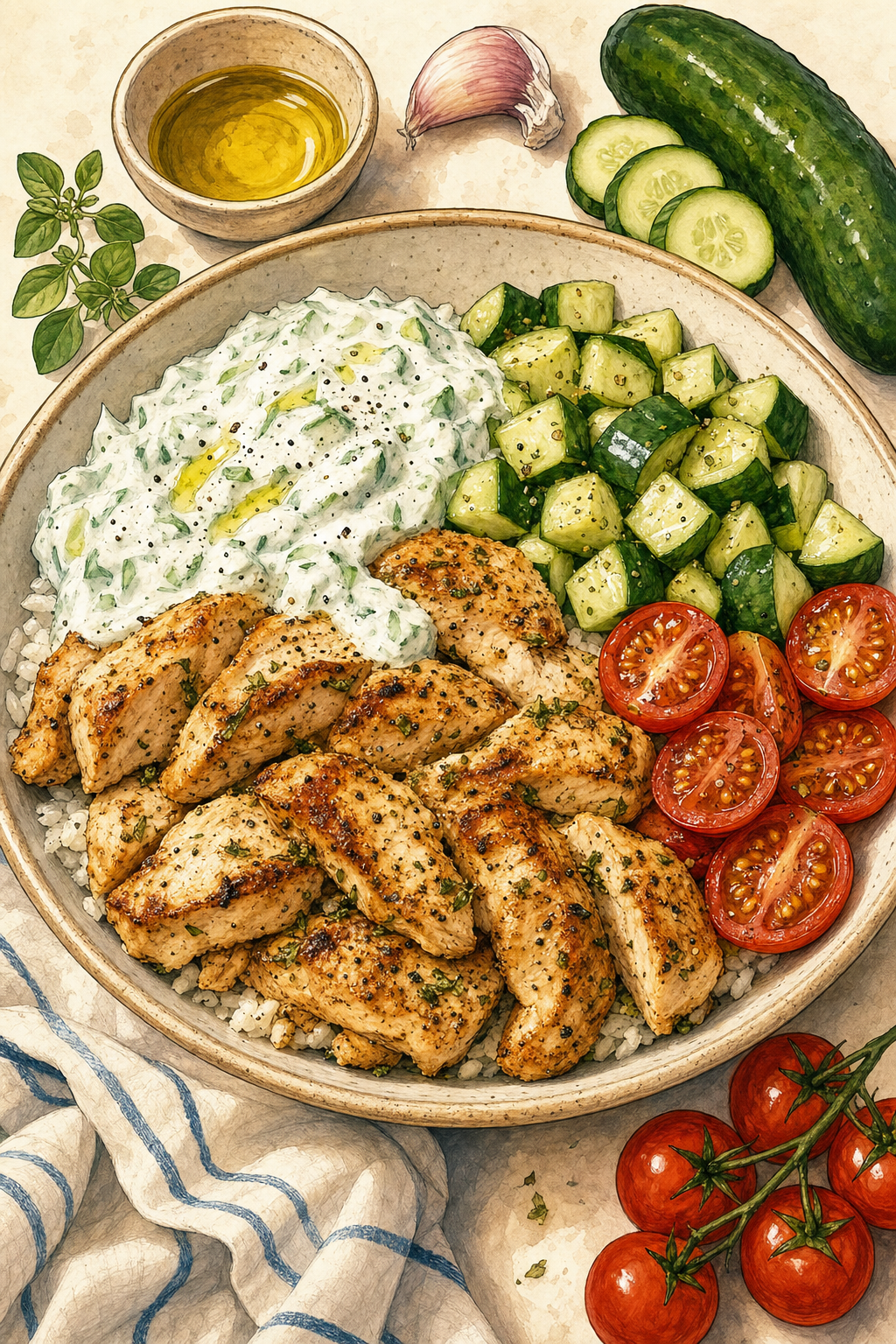 Tzatziki Chicken Bowls